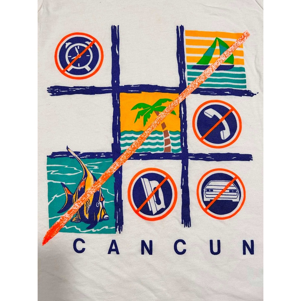 Vintage Kanan Banana Cancun Graphic Tank Top Mens XL White 90s Souvenir Shirt - Picture 2 of 7